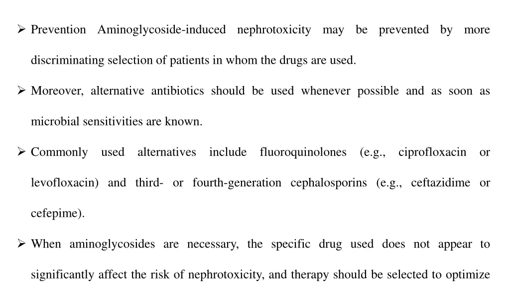 prevention aminoglycoside induced nephrotoxicity