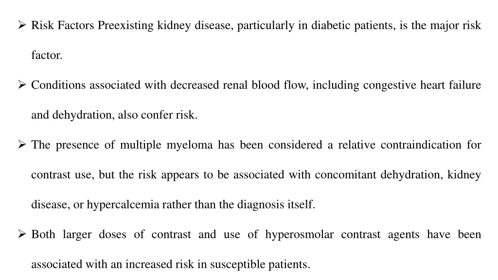 risk factors preexisting kidney disease