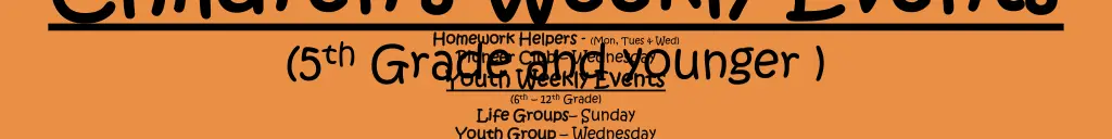 children s weekly events children s weekly events