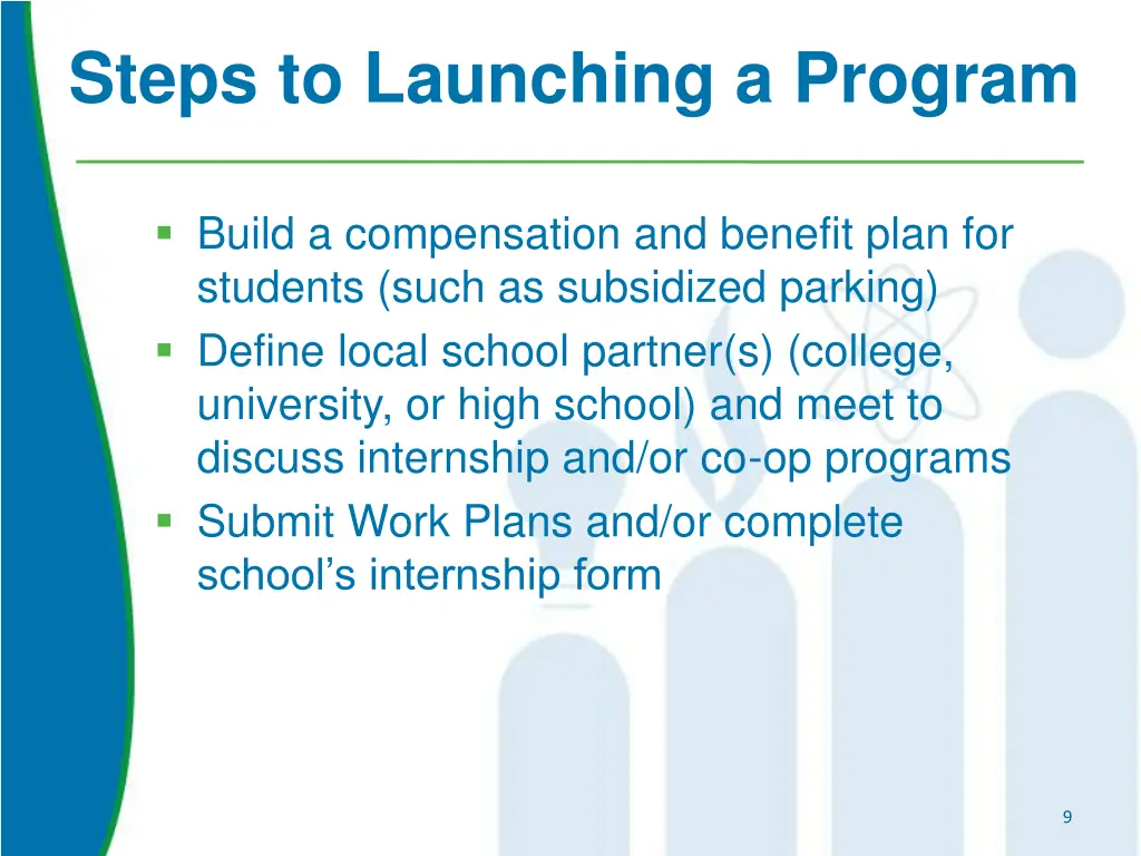 steps to launching a program 1