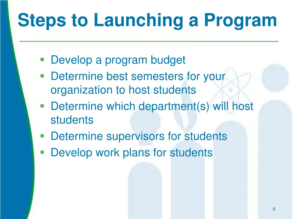 steps to launching a program