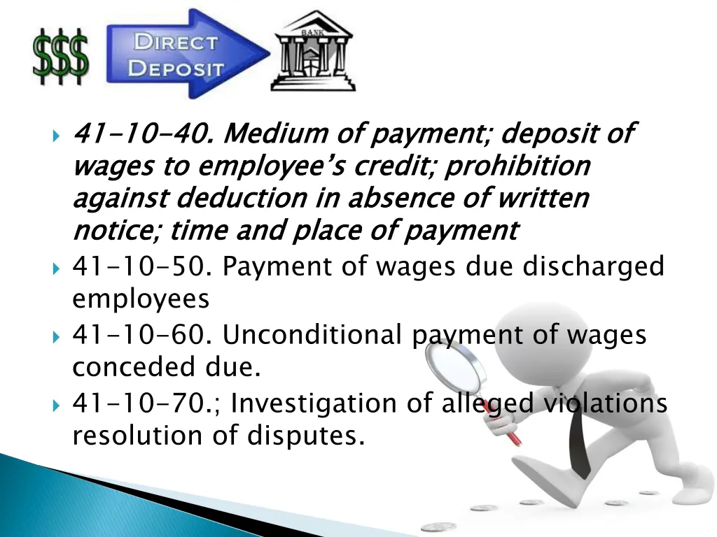 41 wages to employee s credit prohibition against