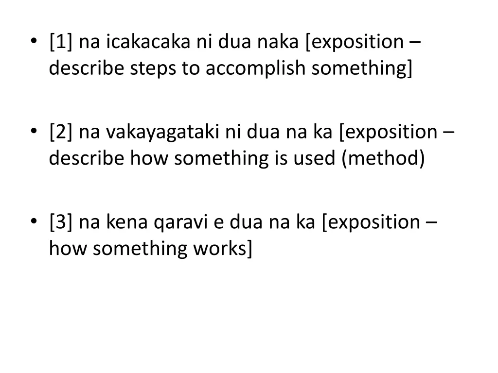 1 na icakacaka ni dua naka exposition describe