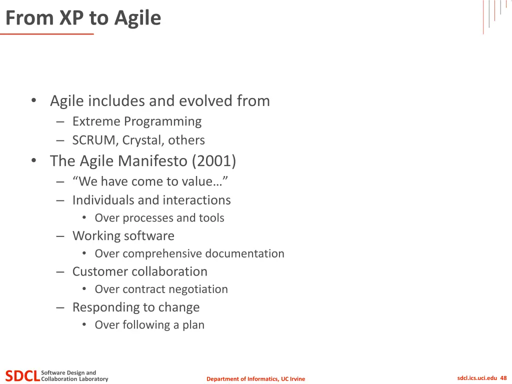 from xp to agile