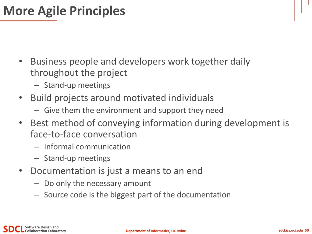 more agile principles