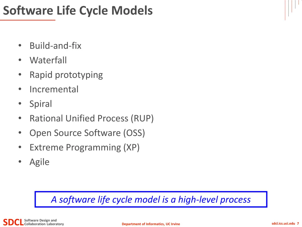 software life cycle models