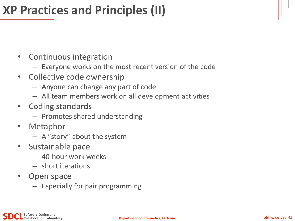 xp practices and principles ii