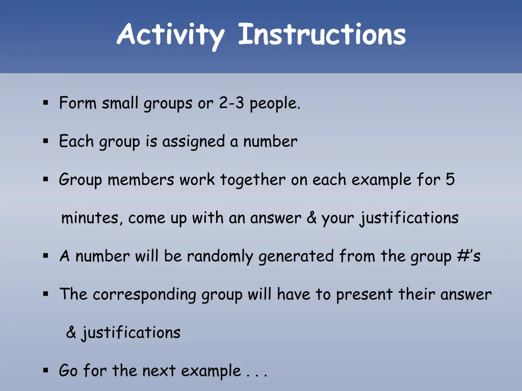 activity instructions 1