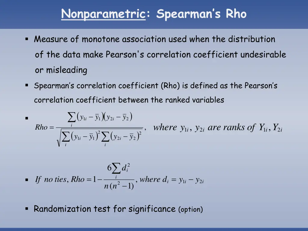 nonparametric spearman s rho