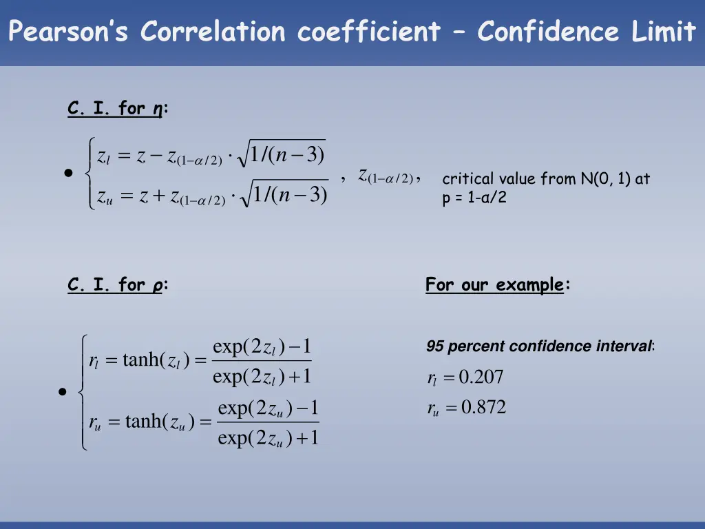 pearson s correlation coefficient confidence limit 1