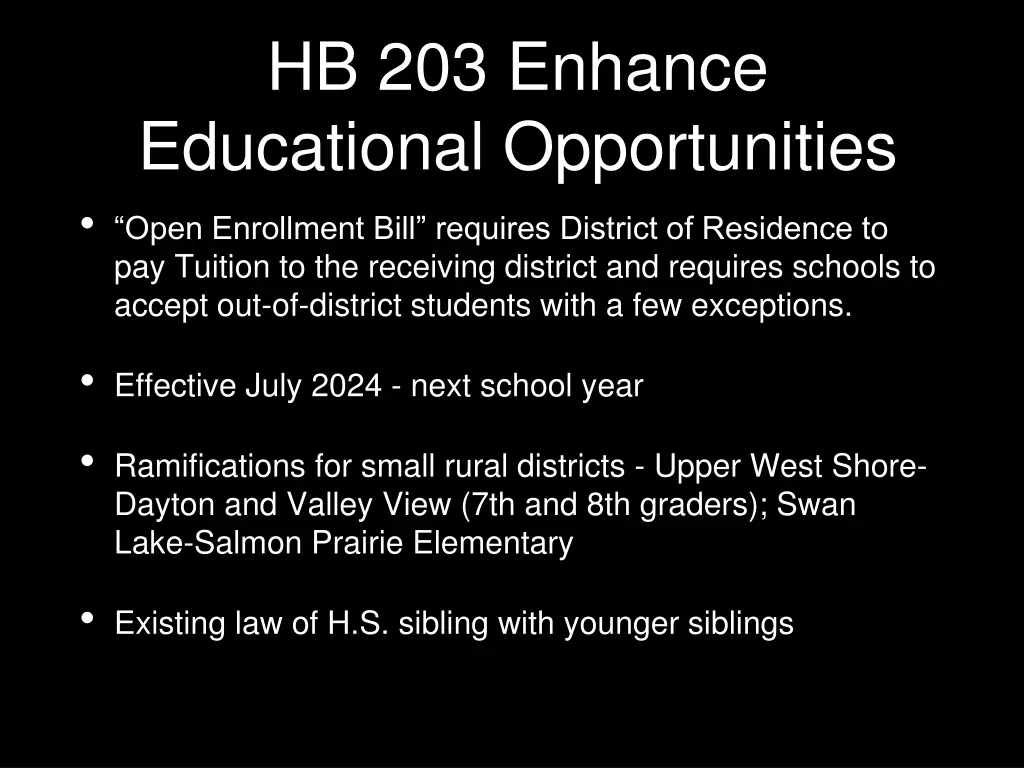 hb 203 enhance educational opportunities open