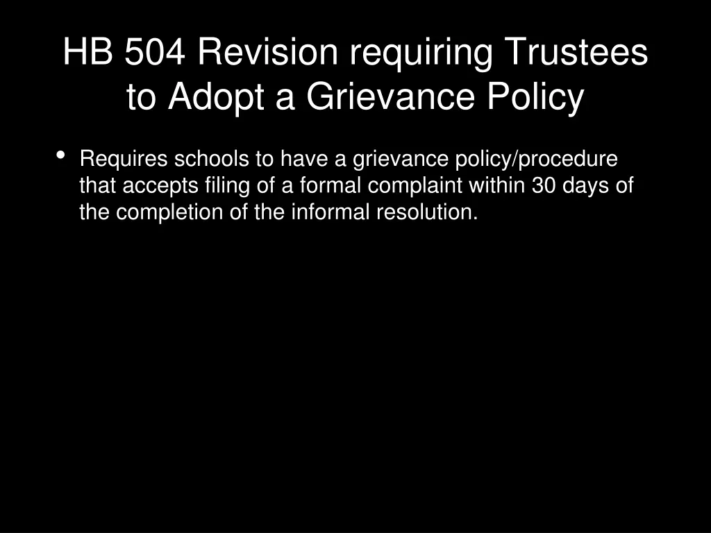 hb 504 revision requiring trustees to adopt
