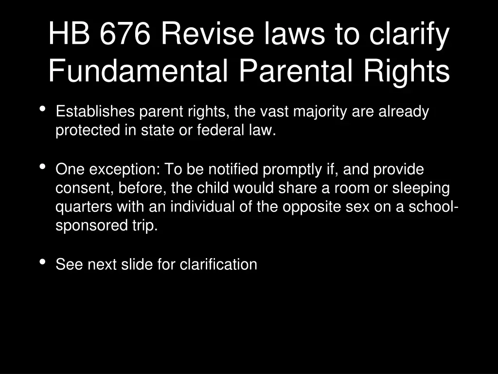 hb 676 revise laws to clarify fundamental