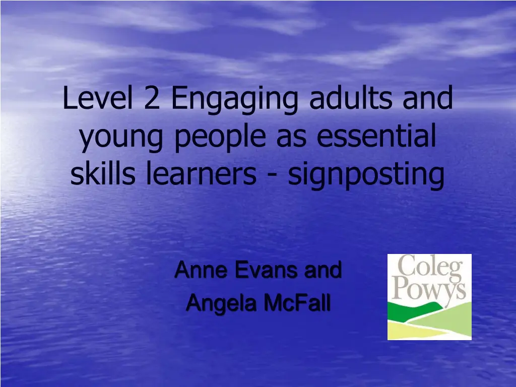 level 2 engaging adults and young people