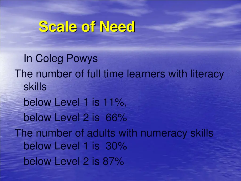 scale of need 1