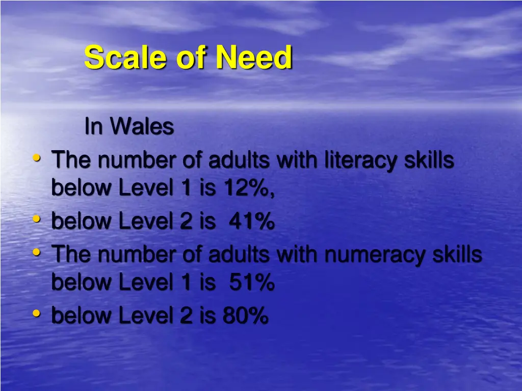 scale of need