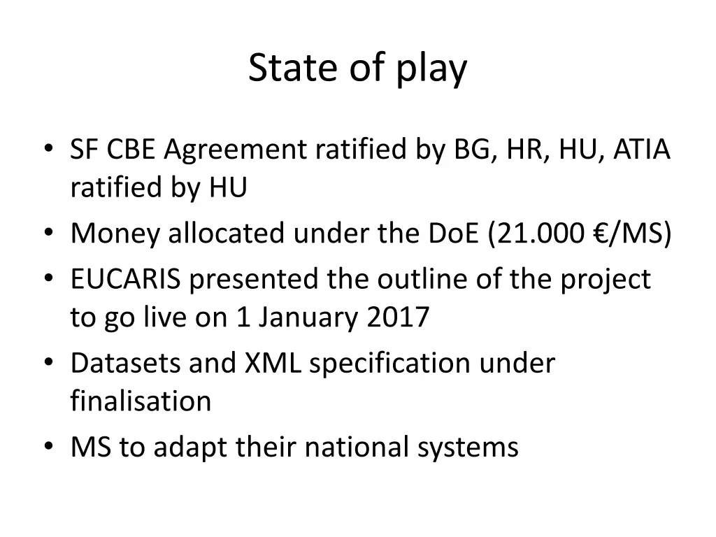 state of play
