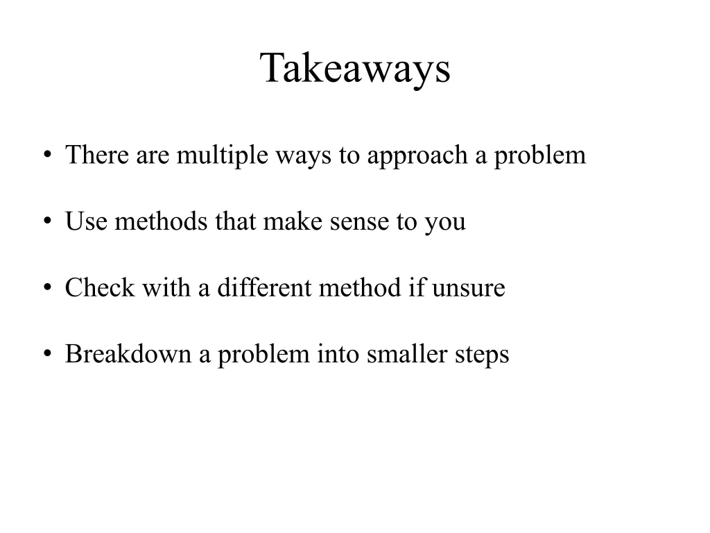 takeaways