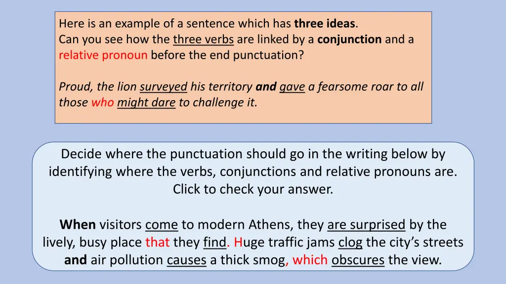 here is an example of a sentence which has three 1