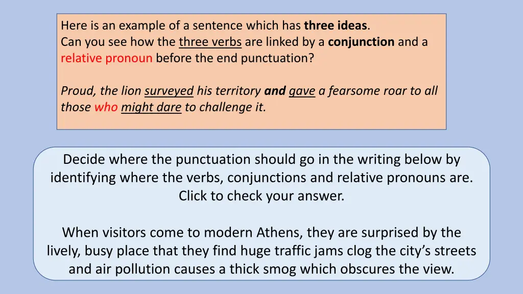 here is an example of a sentence which has three