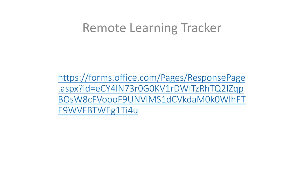remote learning tracker