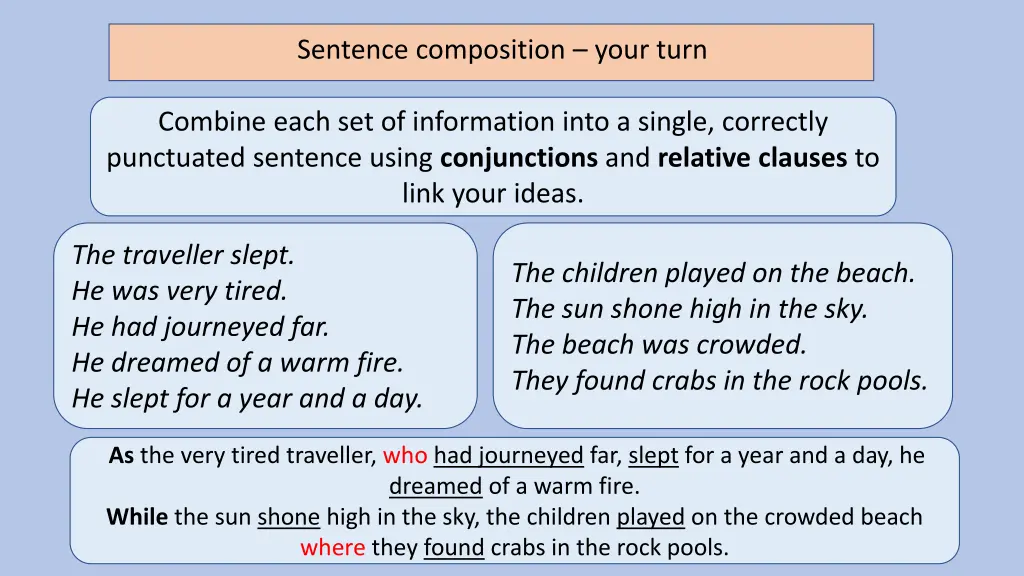 sentence composition your turn