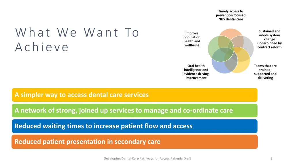 timely access to prevention focused nhs dental