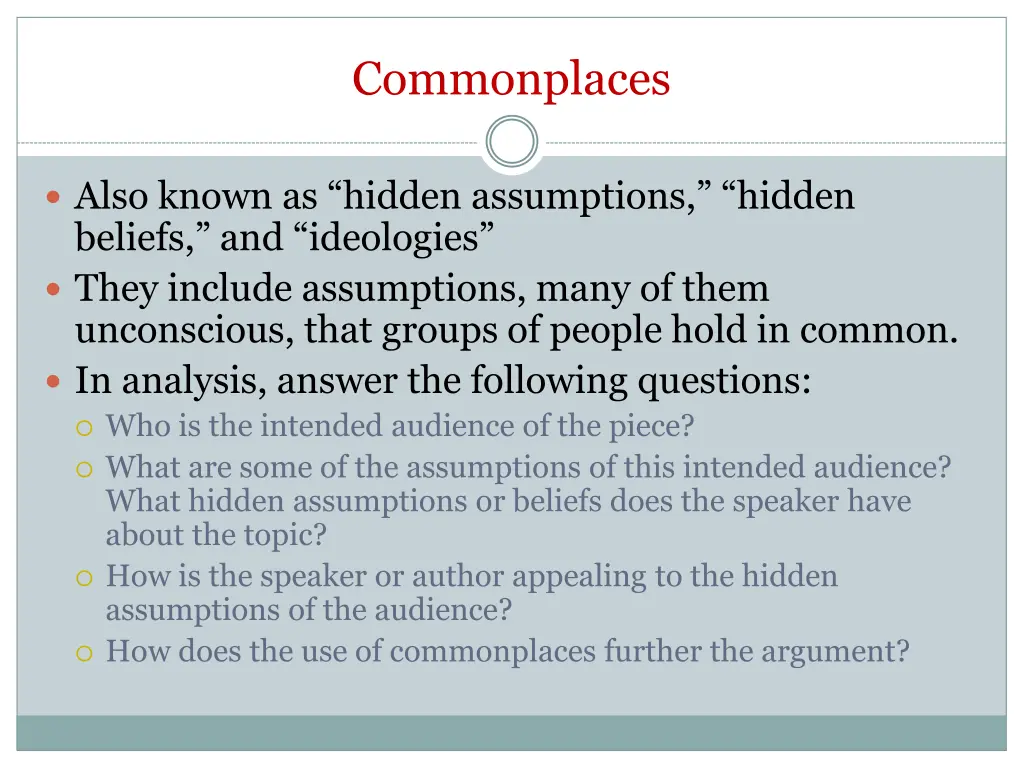commonplaces