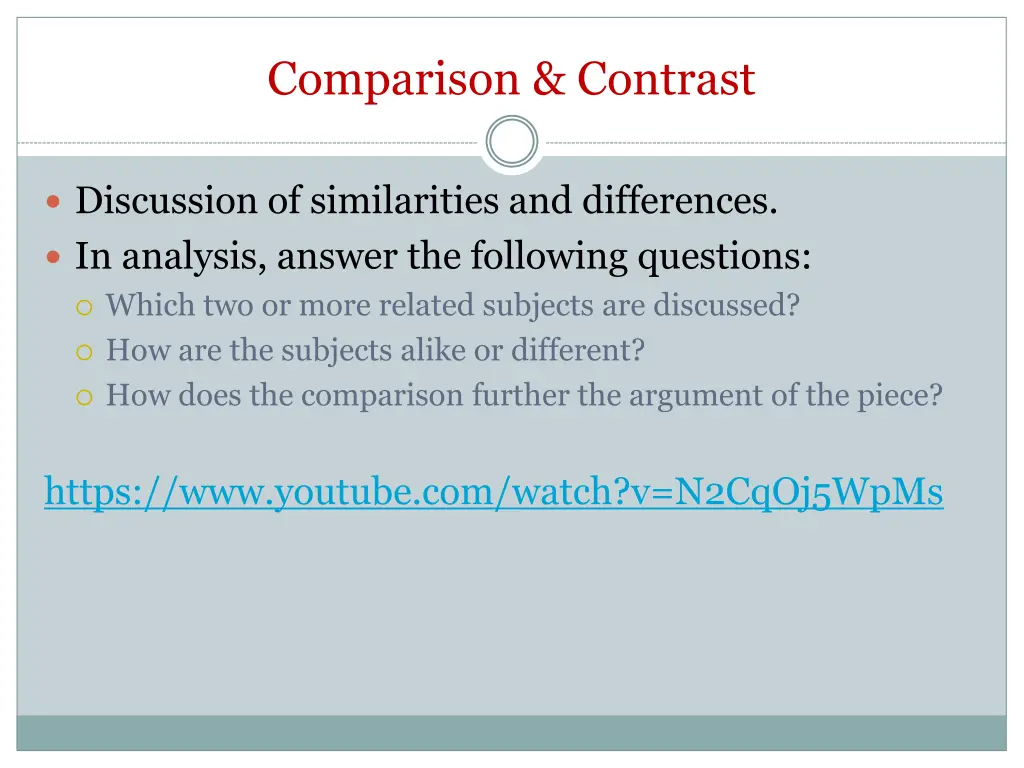 comparison contrast