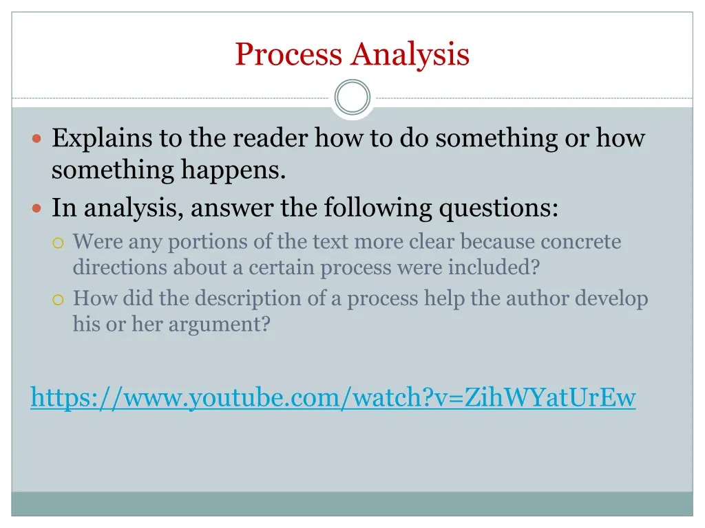 process analysis