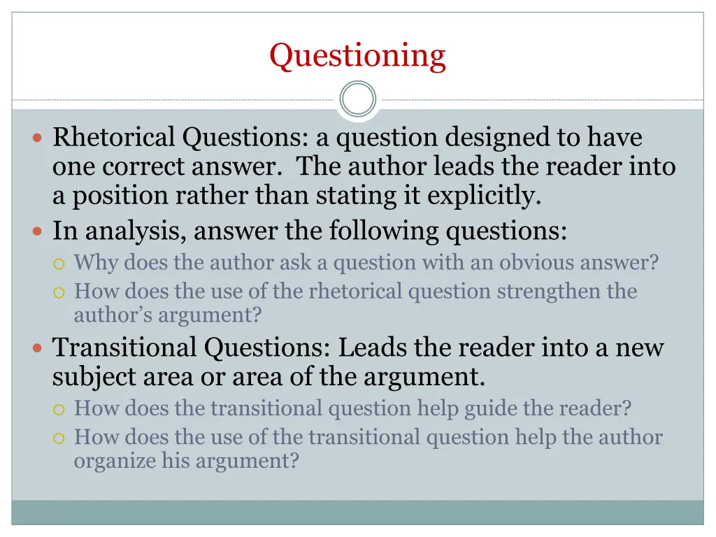 questioning