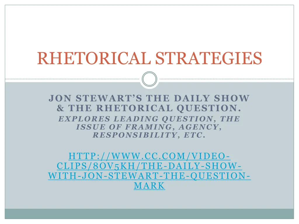 rhetorical strategies