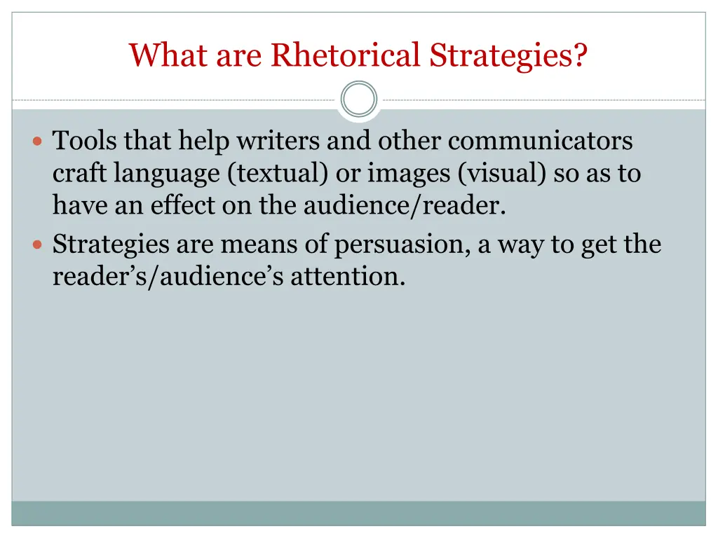 what are rhetorical strategies