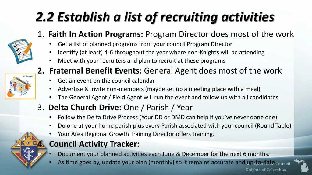 2 2 establish a list of recruiting activities