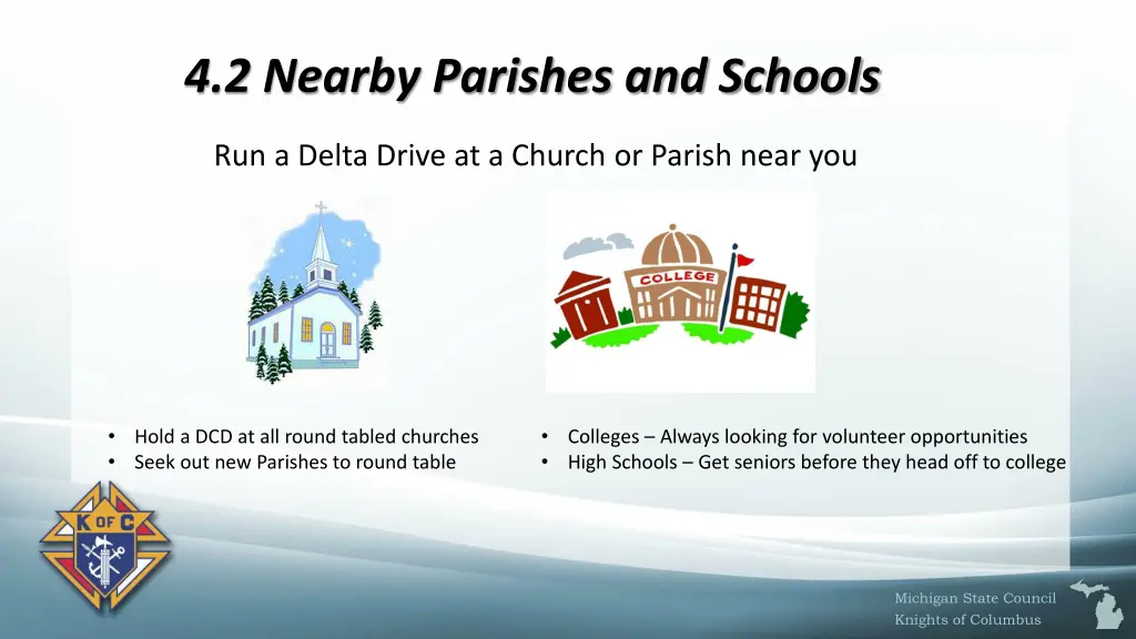 4 2 nearby parishes and schools