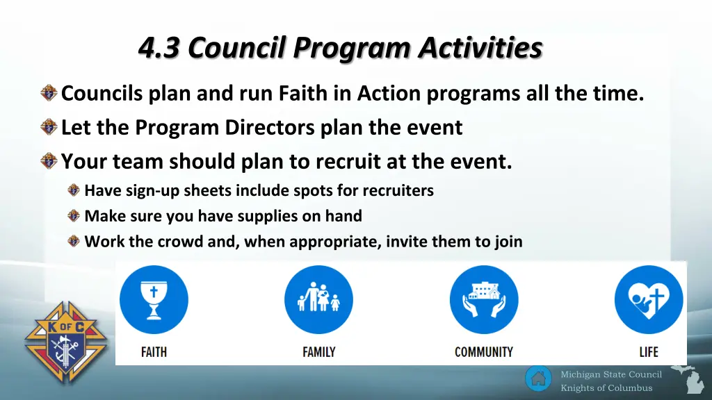4 3 council program activities