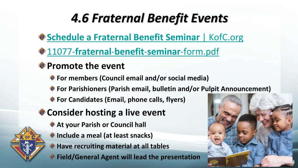 4 6 fraternal benefit events