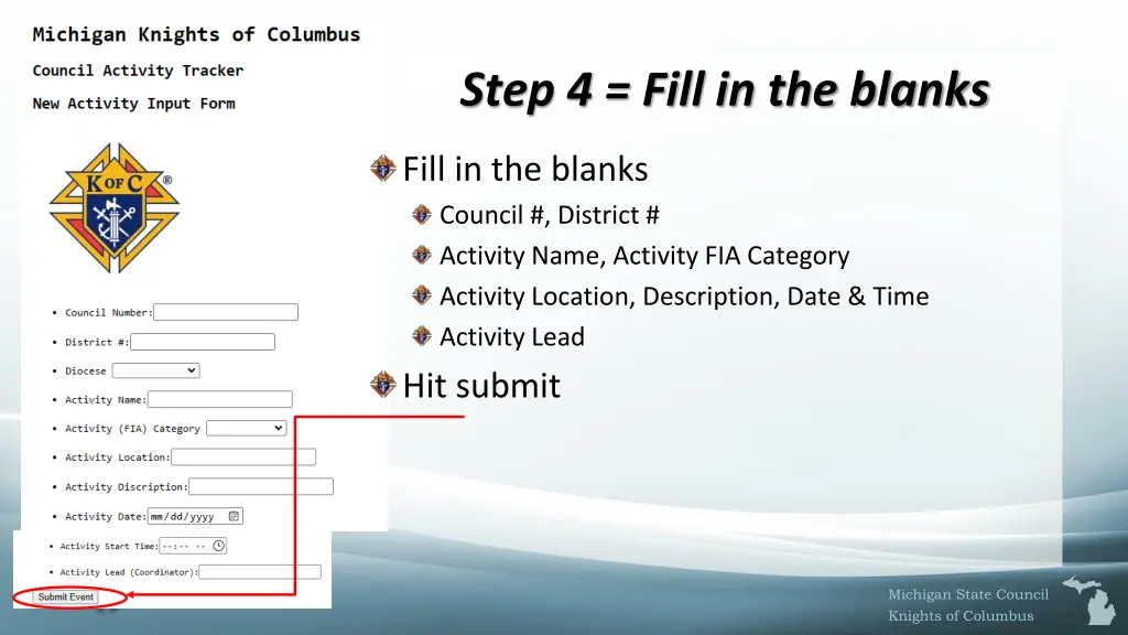 step 4 fill in the blanks