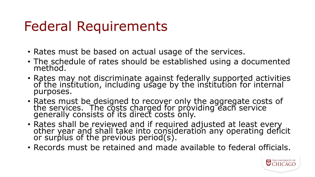 federal requirements