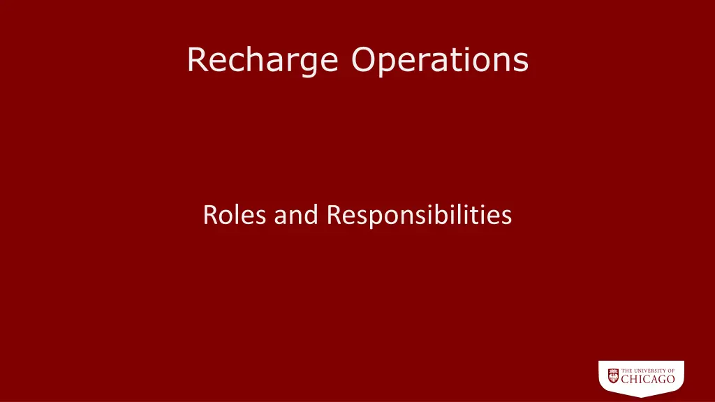 recharge operations