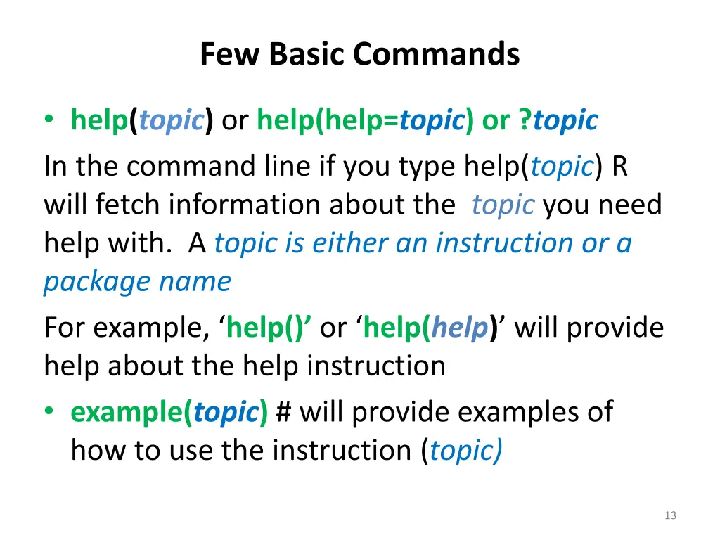 few basic commands