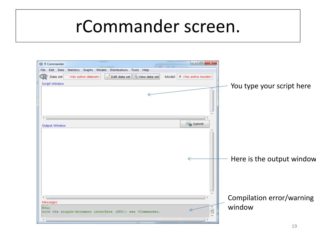 rcommander screen