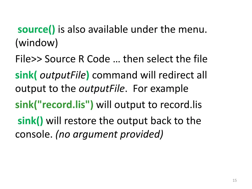 source is also available under the menu window