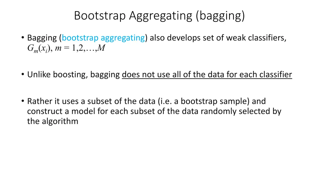bootstrap aggregating bagging
