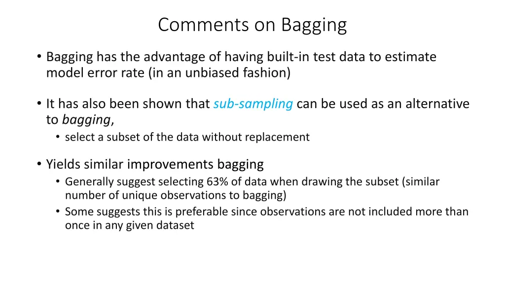 comments on bagging