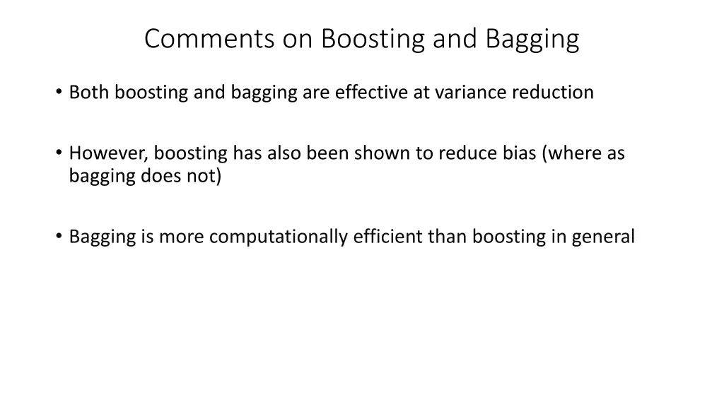 comments on boosting and bagging