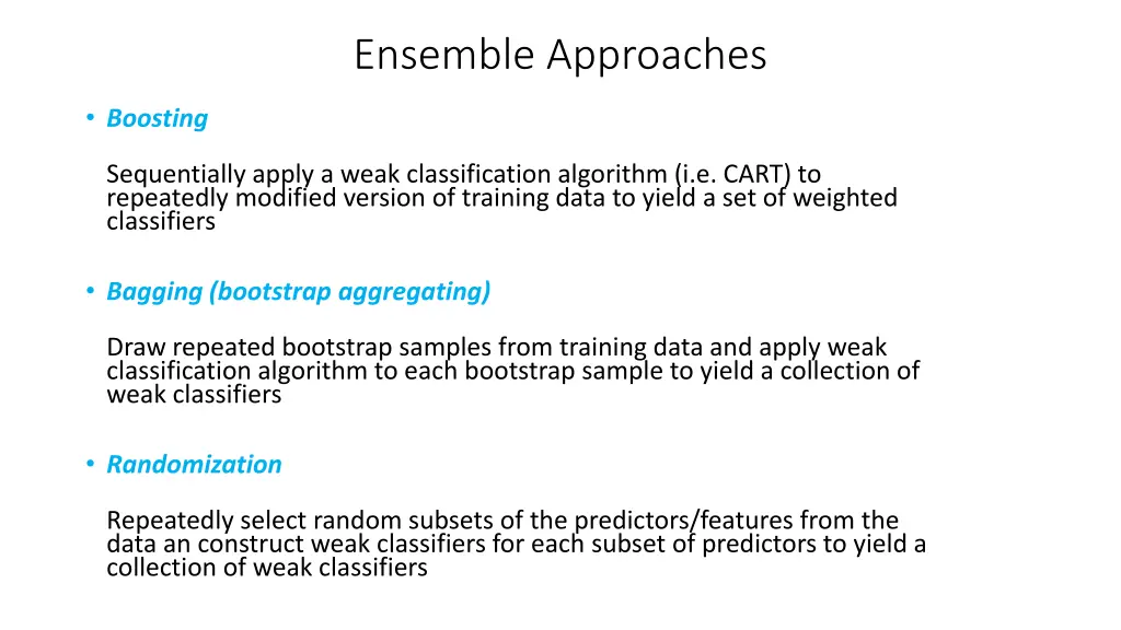 ensemble approaches