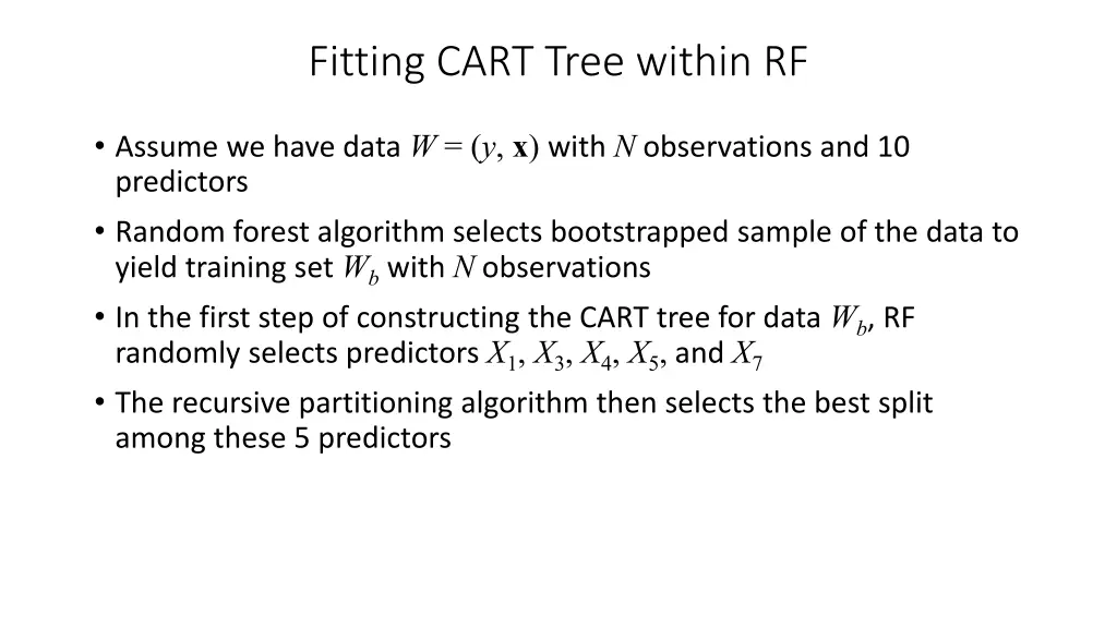 fitting cart tree within rf