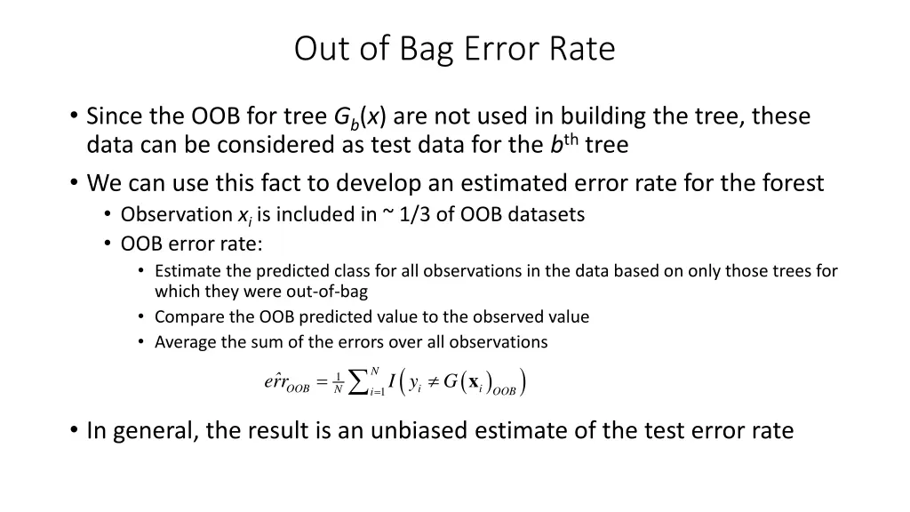 out of bag error rate