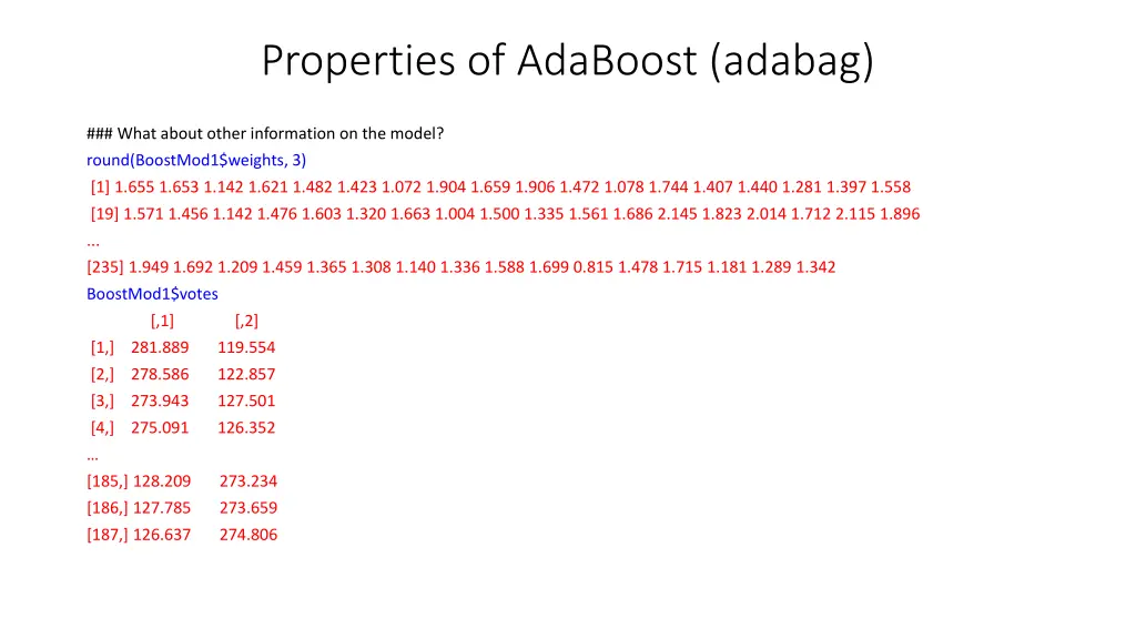 properties of adaboost adabag
